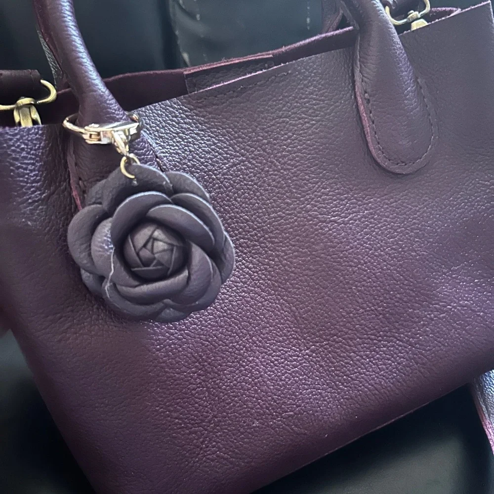 Portland Leather Chic Plum small Tote Bag and Wallet Set - Picture 2 of 4